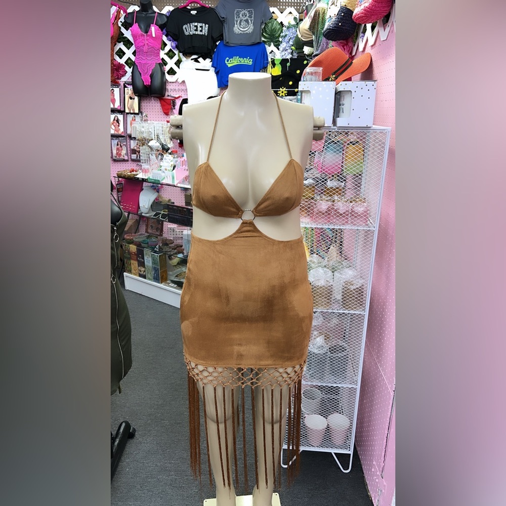 Brand new tan suede dress